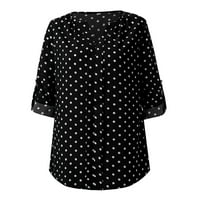 Thirts za žene ženska polka tački rukav bluza na vrhu dame casual uredski rad V izrez majica