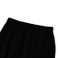 Liacowi ženske povremene pamučne posteljine elastične labave pantalone obrezane hlače plus veličina
