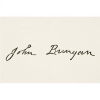 Posteranzi John Bunyan za engleski pisac i propovjednik, autor hodočasnika napredak. Njegov potpis iz