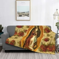 Kršćanske katoličke ćebeme Gospe od Guadalupe Mexican flanel Novelty Toplo bacanje pokrivač za kućni