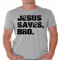 Newkward Styles Isus štedi bro košulju za muškarce crne muške košulje Christian odjeća za muškarce Isus Krist je lord Christian Rođendanski pokloni Isus košulje Isus odjeća Isus štedi bračnu majicu Isus