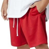 Odjeća za vježbanje Muški pamučni kratke hlače Ljeto muško dvostruko-linijska mrežasta od krpe od pune