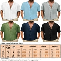 Glonme Muške vrhove rever vrat Ljetne košulje kratki rukav bluza muškarci Havajska majica Loose gumb
