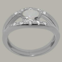 Britanci napravio 9k bijeli zlatni prirodni i kubični zirkonijski ženski prsten - veličine opcije -