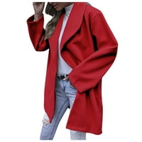 Jakna Nema kapuljača Ženska vuna tanka jakna kaputa topla čvrsto dugačak kaput od kaputa na otvorenom