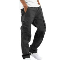 Inveife muške teretne hlače za čišćenje ljudi Čvrsti povremeni džepovi na otvorenom ravno tipom fitness hlače teretni pantalone pantalone