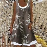 Iopqo casual haljine za žene bez rukava Ležerne prilike cvjetne tiskarske plaže Long Maxi Labava haljina
