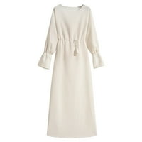 Voncos mini haljine za žene na klirensu - dugih rukava okrugli izrez Čvrsta boja modni jeseni zimske