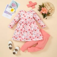 Zuwimk Toddler Djevojka, odjeća za djevojčice Odjeća za djecu Redbed ruffledh i cvjetne hlače Outfit