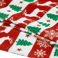 Biekopu božićna porodična pidžama, jelena tiska majica s dugim rukavima + prugaste pantalone mirovanja