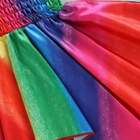 Brilliantme Baby Girls Summer Haljina o suspenziji Rainbow Stripe Print Elastic Bust haljina Ležerne