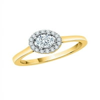 Diamond Halo Angažman prsten u 10k žutom zlatu