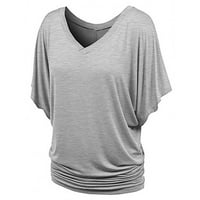Slatki dugi rukav za žene, ženske bluze prevelizirane V izrez T majice za žene Žene Modni ljetni rukavi
