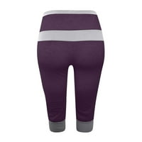 Ravne noge Capri pantalone za žene Ljeto Ležerne prilike Čvrsta boja elastični struk kapris sa džepovima