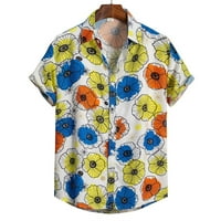 Košulje za muškarce na vrhu Ležerne prilike labave rever Ispis Majica kratkog gumba Sjetna plaža