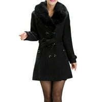 Ženska zimska reverska vunena kaput jakna s dugim rukavima na dugih rukava HOT6SL4883292
