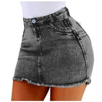 Flare suknja za žene pranje mini ženske kratke suknje ljetne žene traper traper modne džepove Jeans