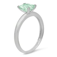 1ct sjajan smaragdni rez VVS originalni sukob besplatan zeleni simulirani dijamant pravi čvrst 18k bijeli