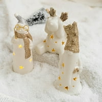 Božićni užareni keramički ukras Santa Claus Snowman božićna stabla keramička lampica Decre Decor za