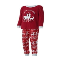 Set pidžama Lizxun Božić, jelena, tiskana majica + pantalone mirovanja