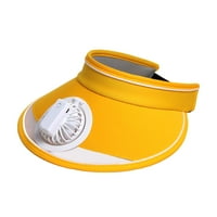 HonRane Proširena rub Empty Top Sunčani šešir sa hlađenjem ventilatore za kosu dizajn djece Solid Color