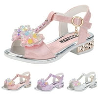 Dječja obuća modna debela potplati s dijamantskim leptirnim sandalima Ljeto Otvoreno studentski plesni princeze cipele