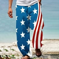 Muške pantalone za nezavisnost Američka zastava Štampalice Srednja odjeća Dan neovisnosti Ispiši elastični