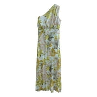 Ležerna haljina za žene cvjetni tisak ramena elastični struk za odmor