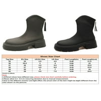 Crocowalk Ženske čizme za gležnjeve Chunky Heel Platform Boot natrag Zip Booties Dame Ležerne cipele