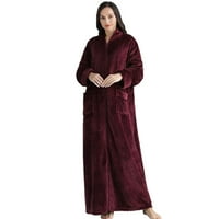 GUZOM spavaćice za žene topli udobnost rupa rupa zimska pidžama- Veličina vina XL