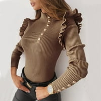 Durtebeua dugi puff rukava šifon proljeće jesen vrhovi ženske bluze plus veličine