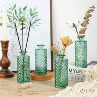 Trgovina staklenim pupoljnim vasima od 6, mali dijamantski vaza u bulk, mini cvjetovi vaze za središnje