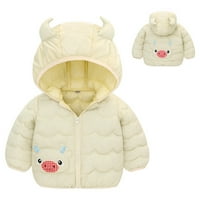 Gubotare kaputi za dječake Toddler Boys Girls Winter kaput crtana jakna s kapuljačom od gušće na vetru,