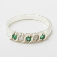 Britanci napravio je 18k bijelo zlato prirodno smaragdno i dijamantno žensko vječno prsten - Opcije