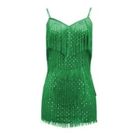 Ženske haljine Ženski Boho za odmor bez rukava Mini kratki V-izrez A-line haljina zelena l
