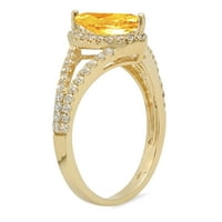 1.2ct Marquise Cut Yellow Prirodni citrinski 18K žuti zlatni angažman halo prstena veličine 8,75