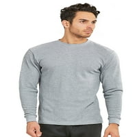 Muška klasična vafla pletena teška majica s dugim rukavima od pamuka