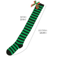 Koljeno visoke čarape za žene Božićne luk bedrine visoke čarape preko koljena čarape Božićne čarape