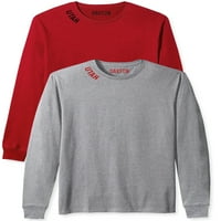 Daxton Premium Utah Muškarci Dugi rukavi Majica Ultra Mekani srednje težine Pamuk, 2PK crveni crni HGRAY