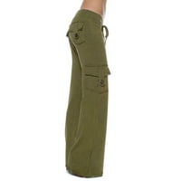 EGMY jesenski ženski vježbanje nogavice Stretch tipka za struk Pocket Yoga teretane Loose hlače