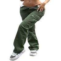 Ženske baggy teretne hlače široke ravne noge Punk Grunge High Squik Jeans Street Estetic pantalone sa