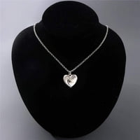 Sterling srebrna personalizirana fotografija srca Ogrlica za srce zauvijek u mom srcu Custom Dodajte