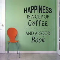 Sreća je šalica kafe i dobra knjiga - kafa zidne naljepnice Cappuccino Mocha Latte Decor za kuhinju