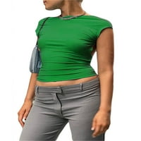Sutnice Žene bez leđih kratkih rukava Top izrezane majice Bairycore Grunge Tees Toes 90s e Girl Streetwear