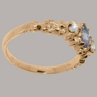 Britanska napravljena 9K ružičastog zlatnog prirodnog prstena i dijamantnog ženskog angažmana - Opcije