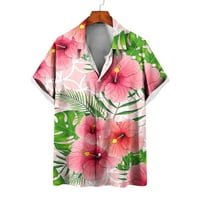 MENS PLUS size za čišćenje majice Muška košulja 3D tiskana Havajska rever majica modna casual na plaži