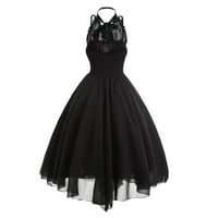 LastESso ženska haljina u gotičkom stilu čipke čipke šifonske midi haljina visokog struka zavoj čipke