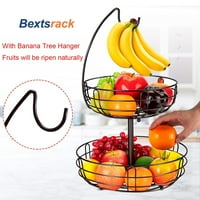 Bextsrack 2-tier Countertop viseći voćne košare sa bananskim vješalicom u kući za kuhinju