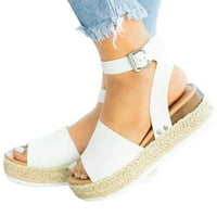 Lydiaunistar ženske modne ležerne platforme peep ploča za klinove sandale cipele bijele 8.5