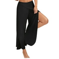 Vegersell ženski juniorski juniori Yoga hlače Yoga pune duljine hlače struk široka noga tičene hlače
